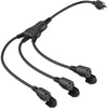 1-to-3 Splitter Extension Cord, 16AWG 3-Way Power Cord Splitter, Heavy Duty SJTW ETL Listed Grounded Extension Cable for Indoor & Outdoor Use, 125V 13A