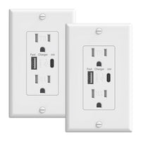 USB Outlets Receptacles with Type A & Type C Ports (PD20W)