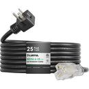 NEMA 6-20 Extension Cord with Lighted End, 12AWG 20 Amp 250V Heavy Duty Power Cord, SJTW ETL Listed, 6-20P to 6-15/20R Extension Cable for Power Tools, Generators, and Appliances