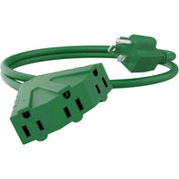 Cable de extensión para exteriores de 3 tomas, calibre 14 