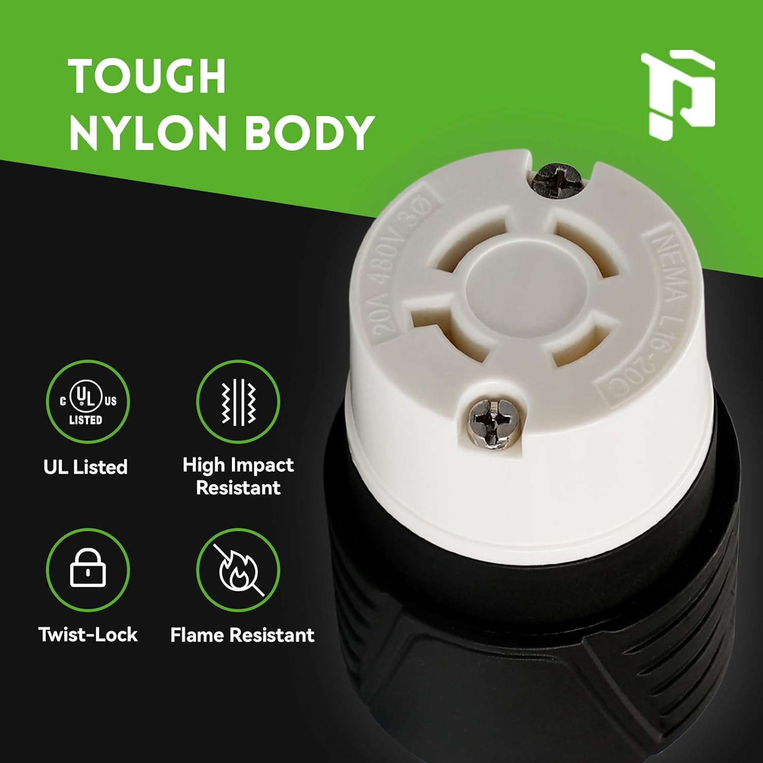 Connecteur à verrouillage par rotation NEMA L16-20C 