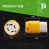 NEMA L14-30R Twist Lock Connector, 30A 125/250V Locking Female Connector, 4-Prong Heavy-Duty Generator Power Connector