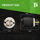 NEMA L15-30R Twist Lock Connector, 30A 250V 3-Phase Locking Female Connector, Heavy-Duty Industrial Grade Receptacle
