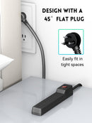 6 Outlets Power Strip With Surge Protector (980 Joules), 14 Gauge, 4FT, 1875W, 15A, 2 Pack