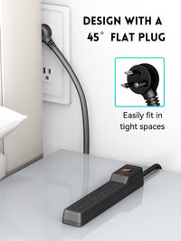 6 Outlets Power Strip With Surge Protector (980 Joules), 14 Gauge, 4FT, 1875W, 15A, 2 Pack