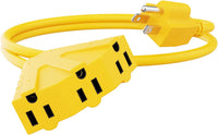 Cable de extensión para exteriores de 3 tomas, calibre 14 