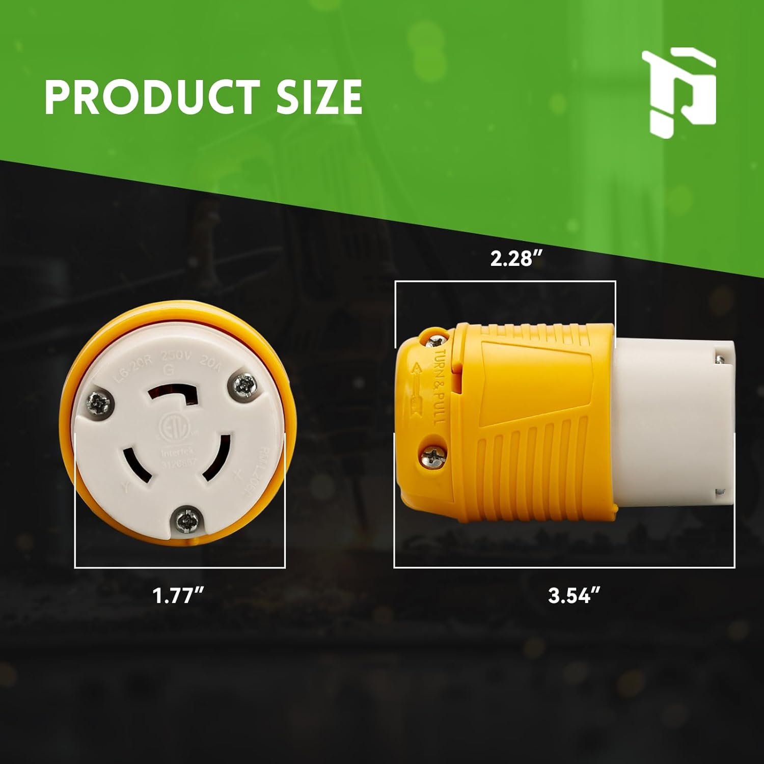 Connecteur à verrouillage par rotation NEMA L6-20C 