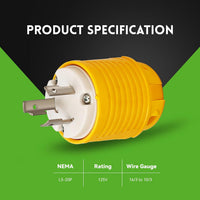 Enchufe de bloqueo giratorio NEMA L5-20P 