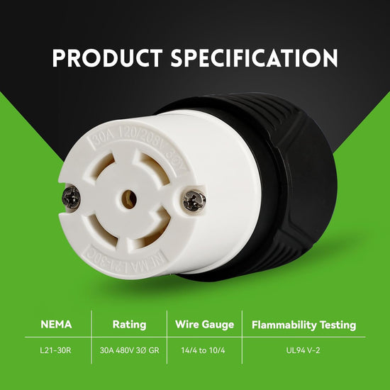 Connecteur à verrouillage par rotation NEMA L21-30C 