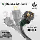 NEMA L14-20 Generator Extension Cord, 12/4 AWG 20 Amp 125/250V Twist Lock Power Cord, SJTW ETL Listed, L14-20P to L14-20R Heavy Duty Cable for Generator, Transfer Switch & Backup Power