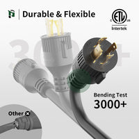 NEMA L14-20 Generator Extension Cord, 12/4 AWG 20 Amp 125/250V Twist Lock Power Cord, SJTW ETL Listed, L14-20P to L14-20R Heavy Duty Cable for Generator, Transfer Switch & Backup Power