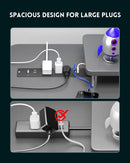 PLUGTUL 2 Outlet Recessed Power Strip, 16 AWG Flush Mount Furniture Power Outlet with Surge Protection, Desk & Countertop Hidden Power Grommet, ETL Listed