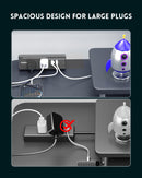 PLUGTUL Desk Clamp Power Strip with USB-C PD 20W, 2 Outlet Surge Protector, 16 AWG Extension Cord, Flat Plug, Desktop Edge Mount, ETL Listed