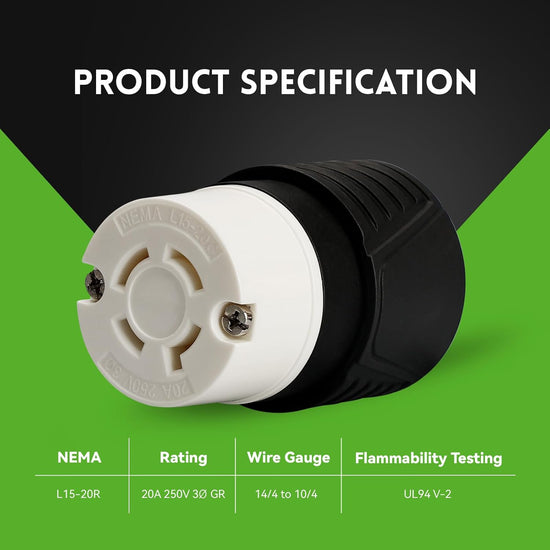Connecteur à verrouillage par rotation NEMA L15-20C