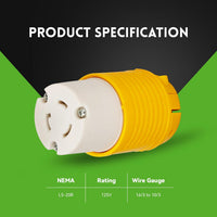 NEMA L5-20R Twist Lock Connector, 20A 125V Locking Female Connector, Industrial Grade 3-Prong Power Connector