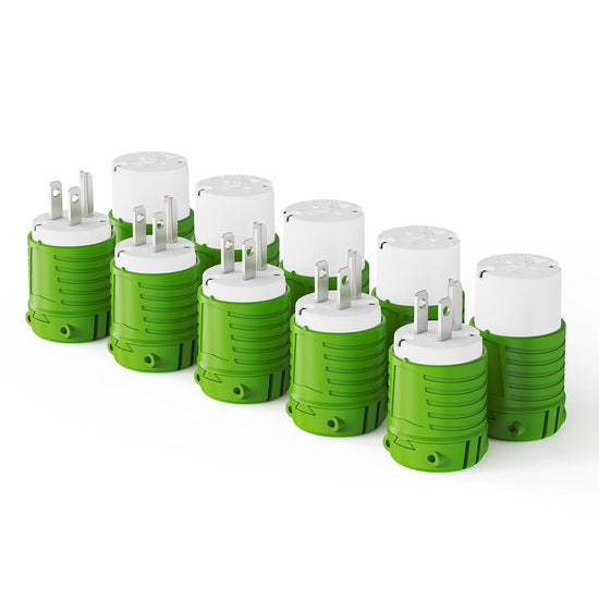 Fiche et connecteur de rechange NEMA 5-15P et NEMA 5-15R, lot de 5, vert 