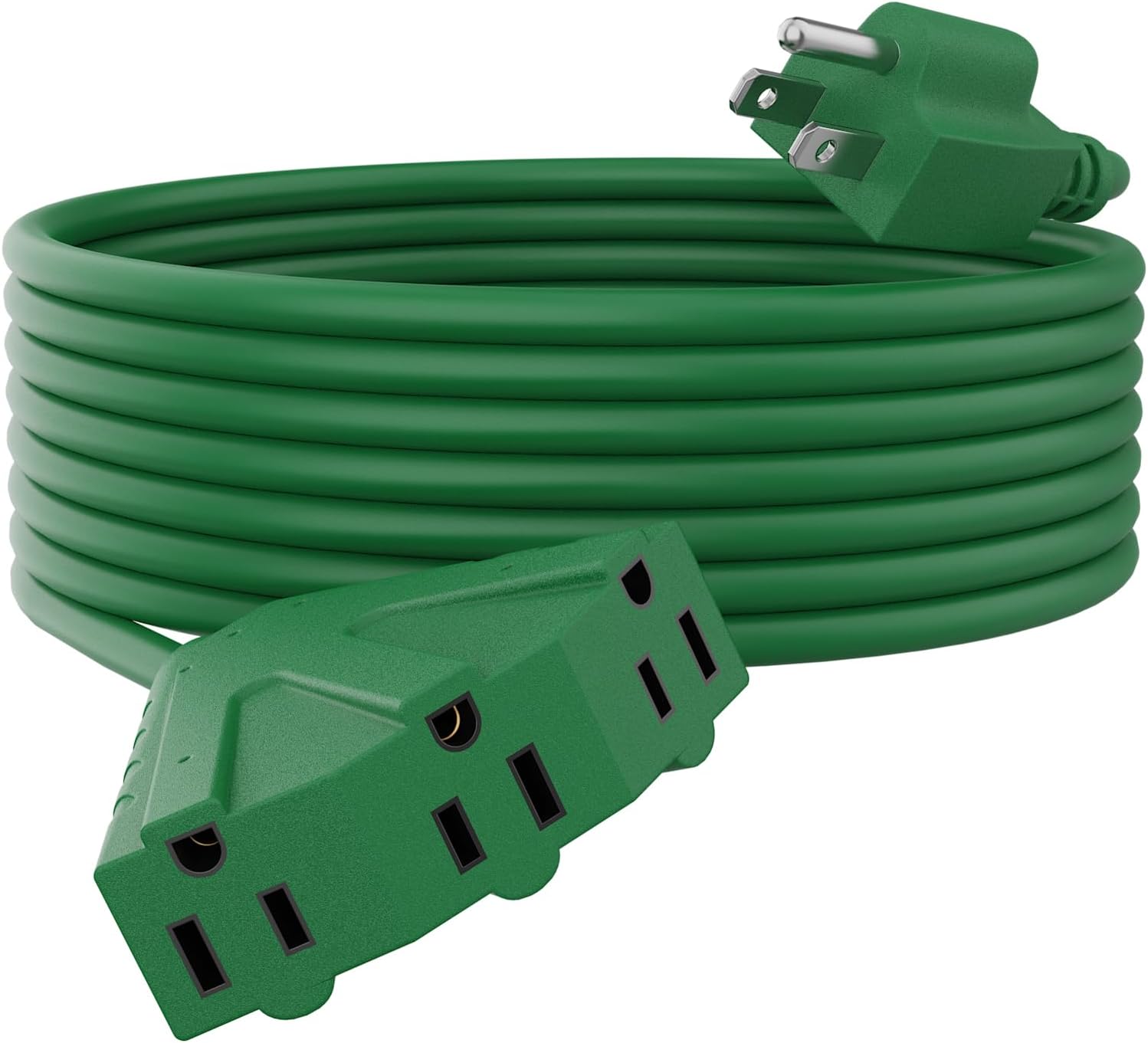 Cable de extensión para exteriores de 3 tomas, calibre 14 