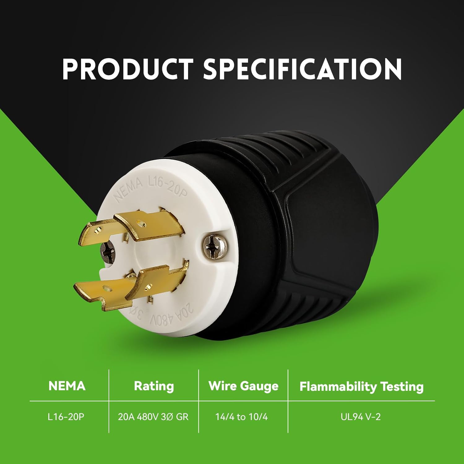 Tapón de bloqueo giratorio NEMA L16-20P 