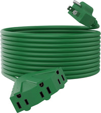 Cable de extensión para exteriores de 3 tomas, calibre 14 