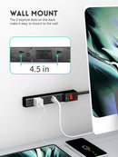 6 Outlets Power Strip With Surge Protector (980 Joules), 14 Gauge, 4FT, 1875W, 15A, 2 Pack