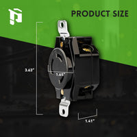 Receptáculo de bloqueo de montaje empotrado NEMA L10-30R 