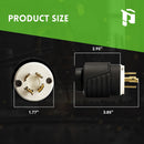 NEMA L14-20P Twist Lock Plug, 20A 125/250V Locking Male Plug, 4-Prong Industrial Grade Generator Power Plug