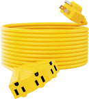Cable de extensión para exteriores de 3 tomas, calibre 14 