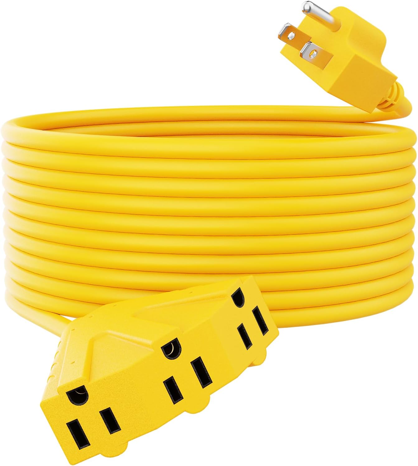 Cable de extensión para exteriores de 3 tomas, calibre 14 