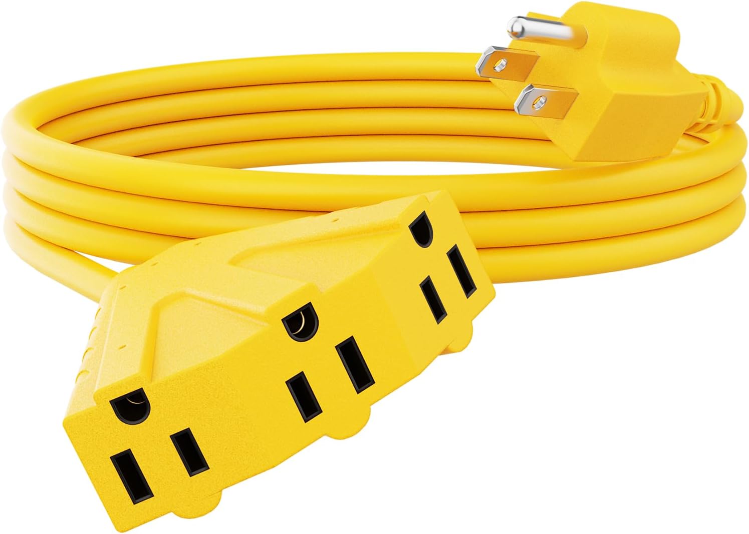 Cable de extensión para exteriores de 3 tomas, calibre 14 