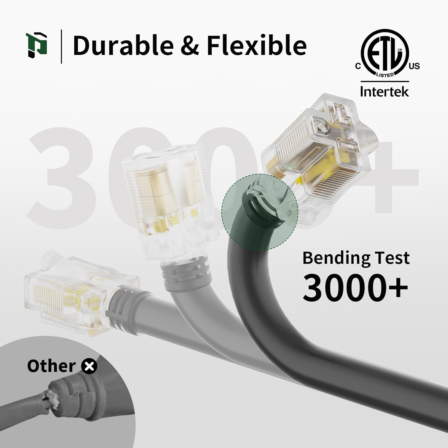 20Amp Extension Cord Extension With Lighted End, 12 Gauge