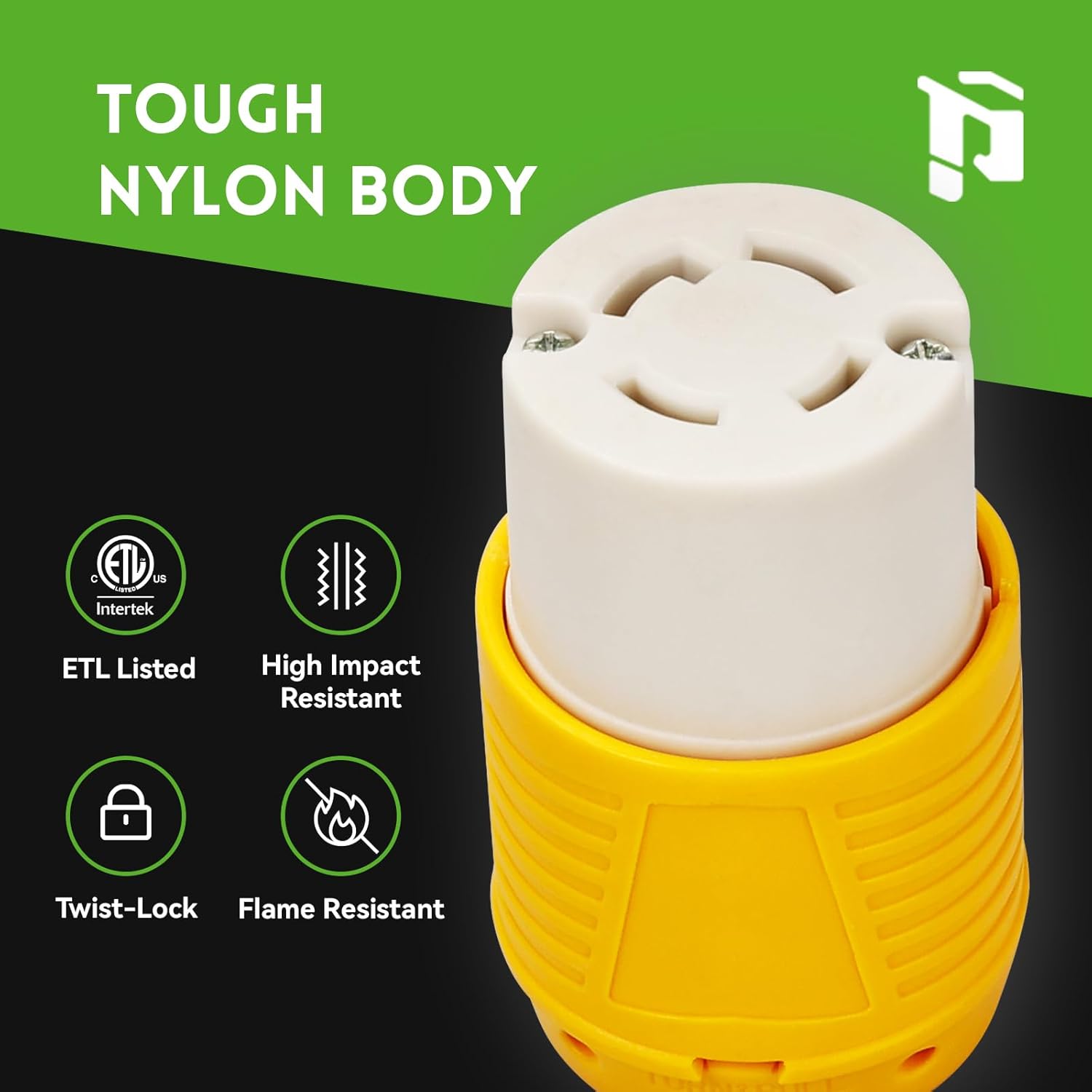 NEMA L14-30R Twist Lock Connector, 30A 125/250V Locking Female Connector, 4-Prong Heavy-Duty Generator Power Connector