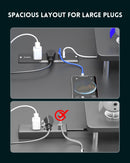PLUGTUL 2 Outlet Recessed Power Strip, 16 AWG Flush Mount Furniture Power Outlet with Surge Protection, Desk & Countertop Hidden Power Grommet, ETL Listed