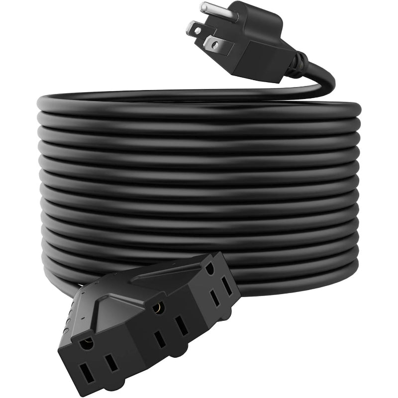 Cable de extensión para exteriores de 3 tomas, calibre 14 