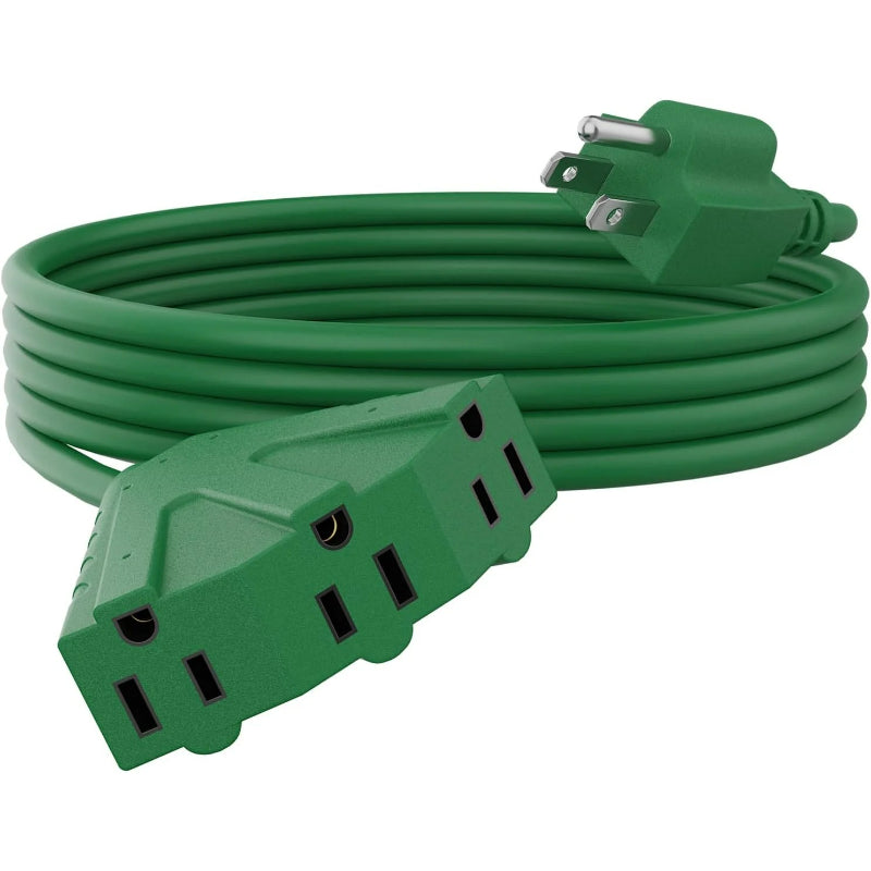 Cable de extensión para exteriores de 3 tomas, calibre 14 