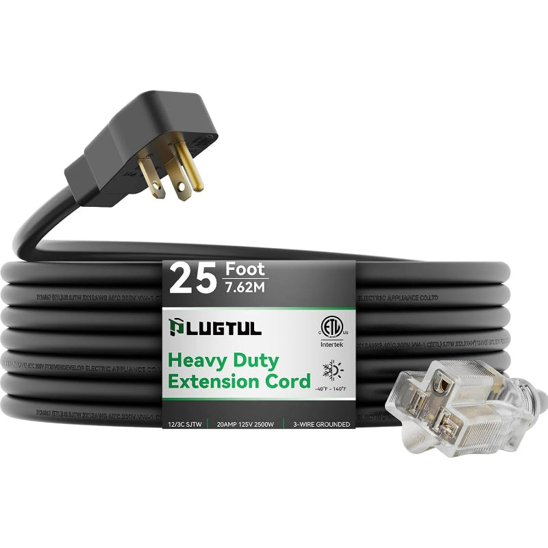 20Amp Extension Cord Extension With Lighted End, 12 Gauge