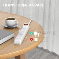 7 Outlets Power Strip With Surge Protector (980 Joules), 14 Gauge, White