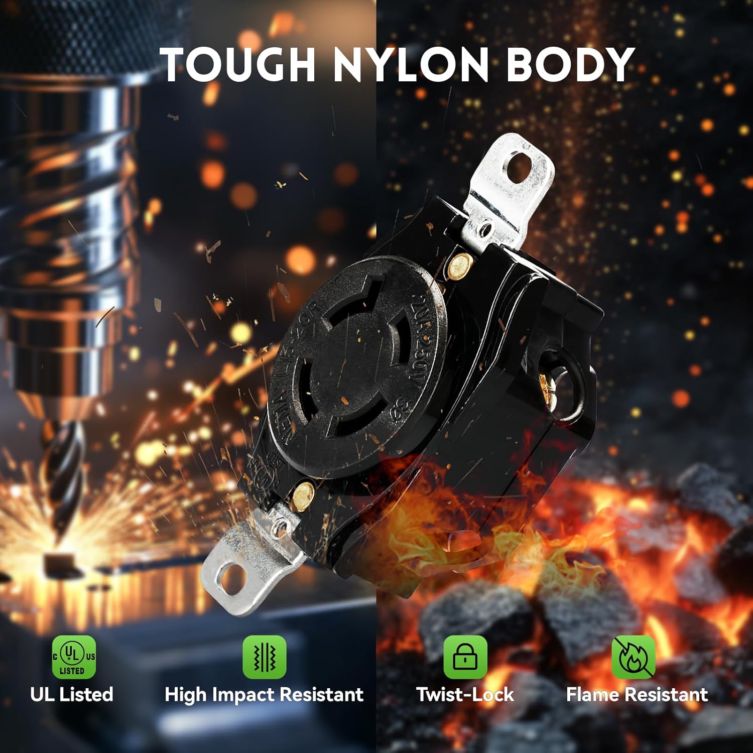 NEMA L15-20R Flush Mounting Locking Receptacle