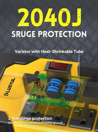 8 Outlets Metal Power Strip, 6FT, 20A, 12/3 AWG