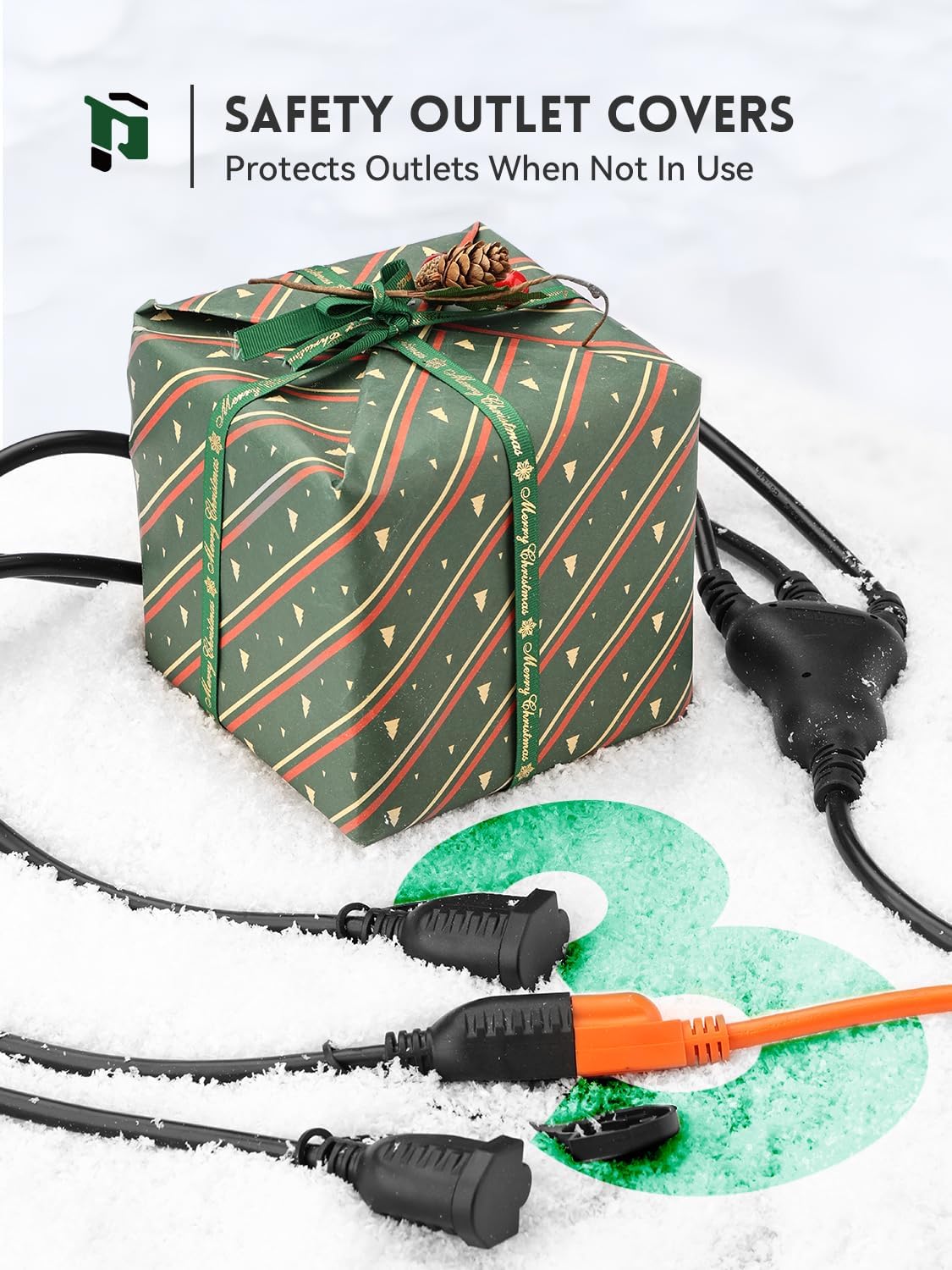 1 to 3 Splitter Outdoor Extension Cord, 16 Gauge