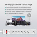 7 Outlets Power Strip With Surge Protector (980 Joules), 14 Gauge, White