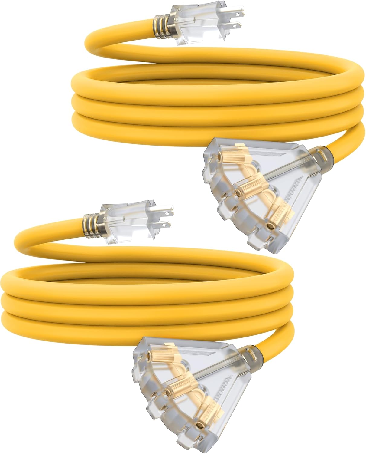 3 Outlets Outdoor Extension Cord with Lighted end, 12 Gauge