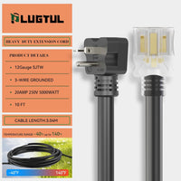 NEMA 6-20 Extension Cord with Lighted End, 12AWG 20 Amp 250V Heavy Duty Power Cord, SJTW ETL Listed, 6-20P to 6-15/20R Extension Cable for Power Tools, Generators, and Appliances