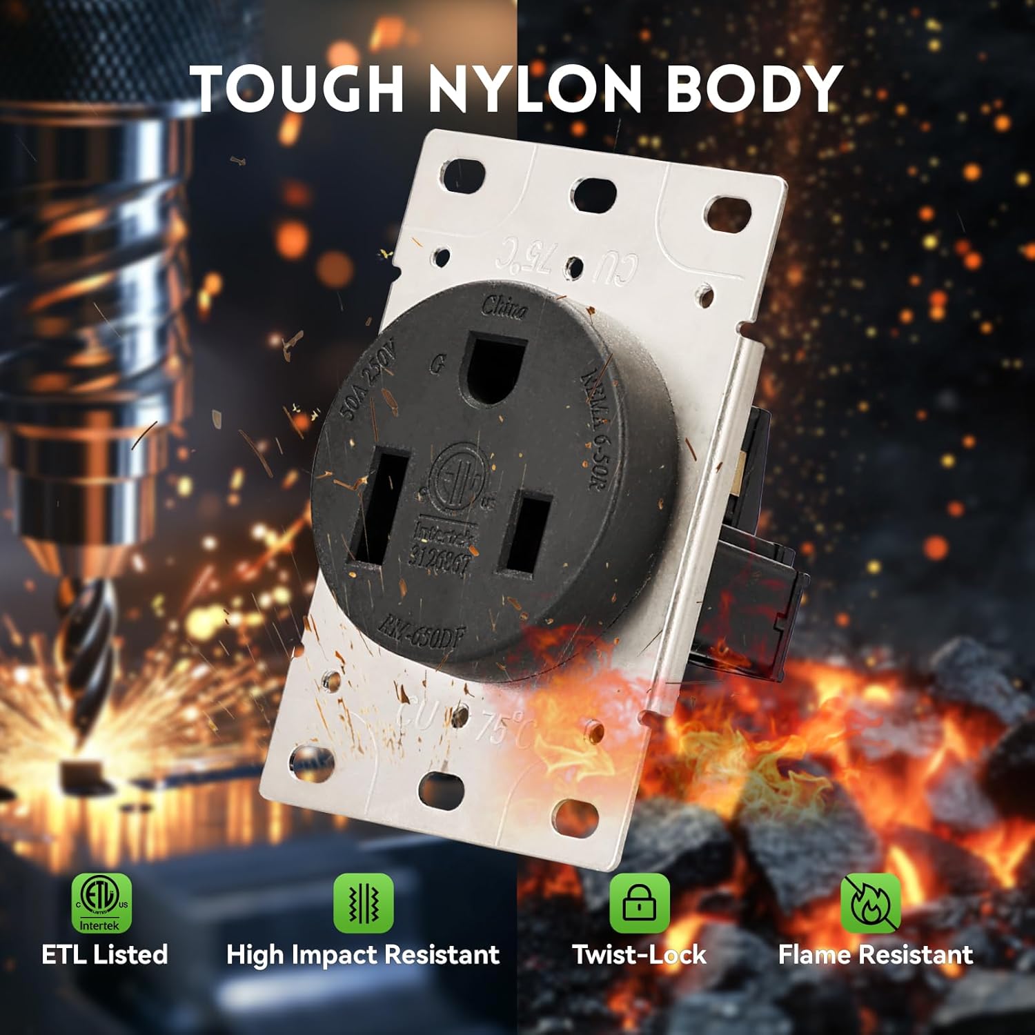 NEMA 6-50R Receptacle Outlet
