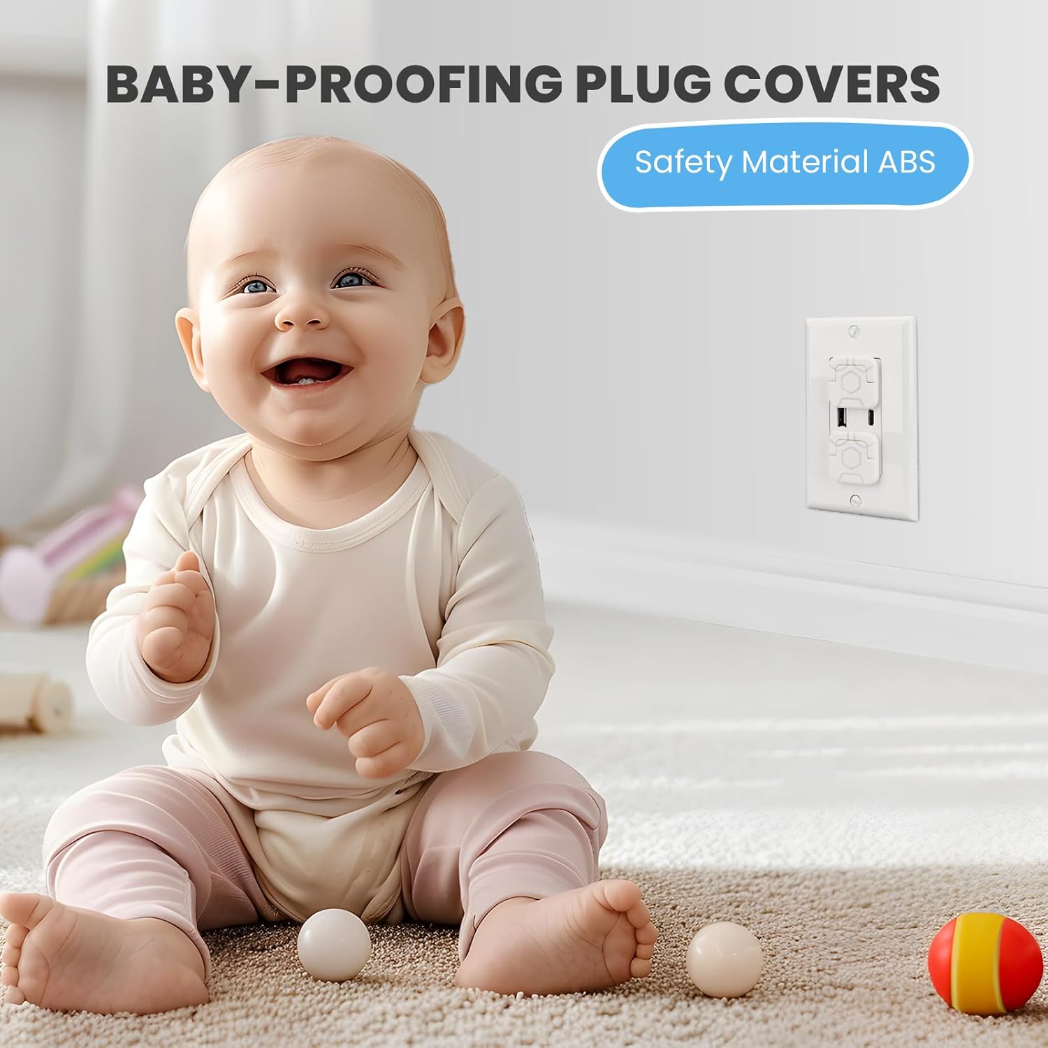 Outlet Covers with Hidden Pull Handle, 32 Pack