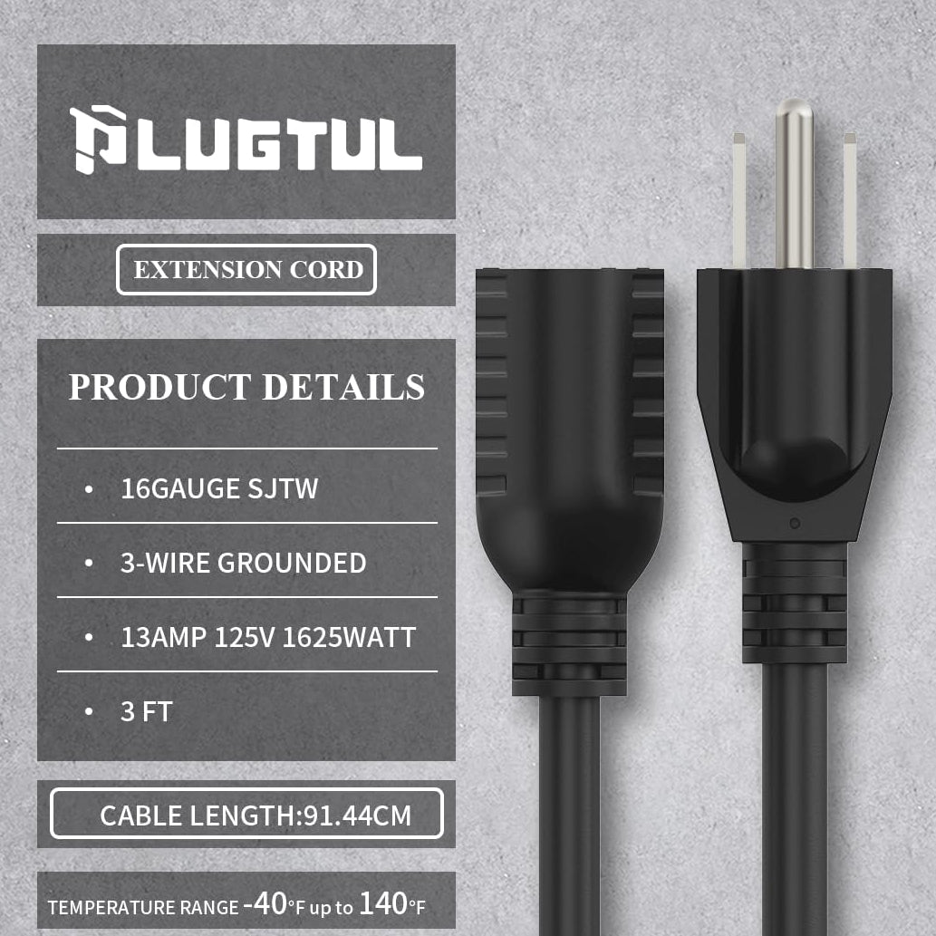 Rallonge de 90 cm (3 pi), paquet de 1/2/4 pièces, calibre 16 