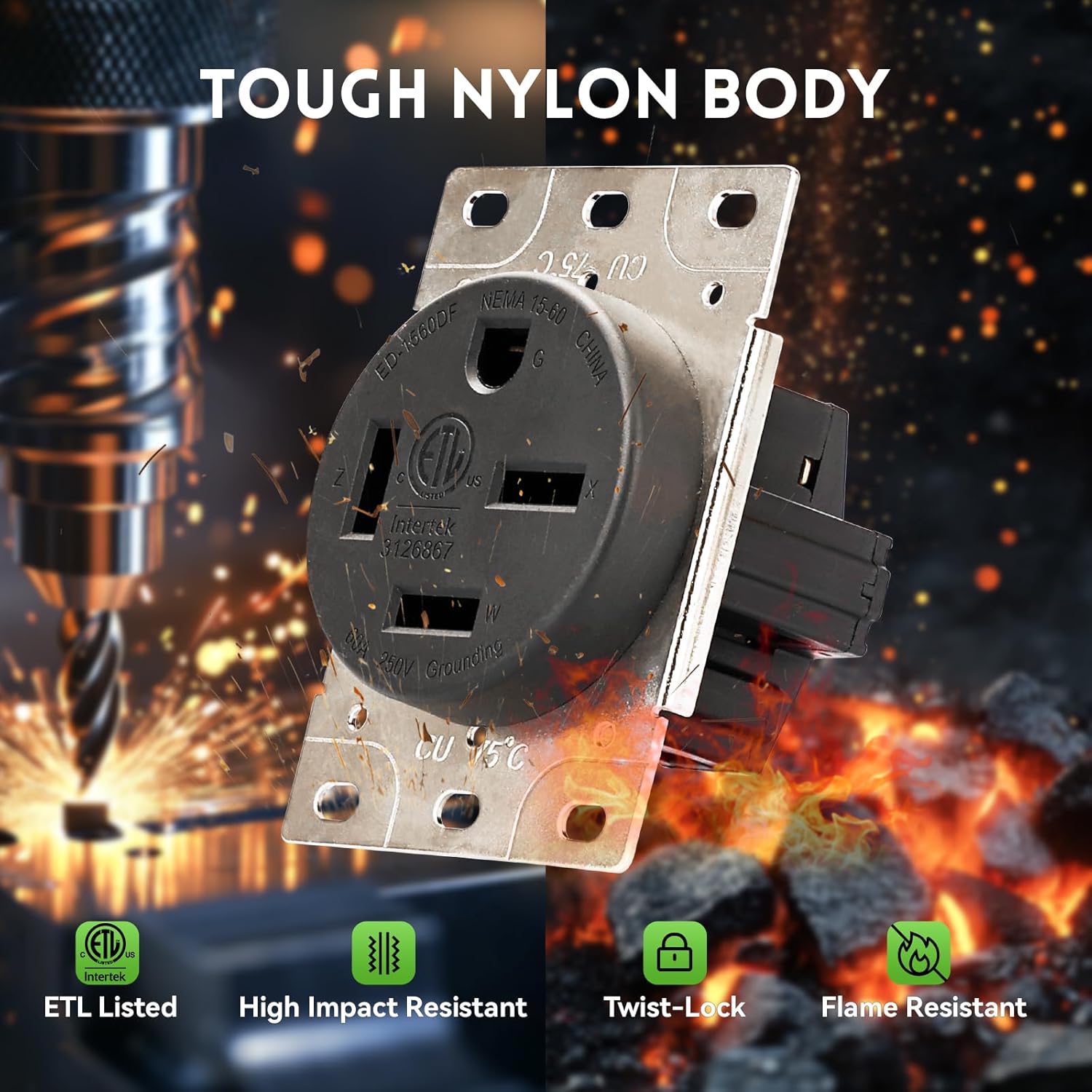 NEMA 15-60R Receptacle Outlet