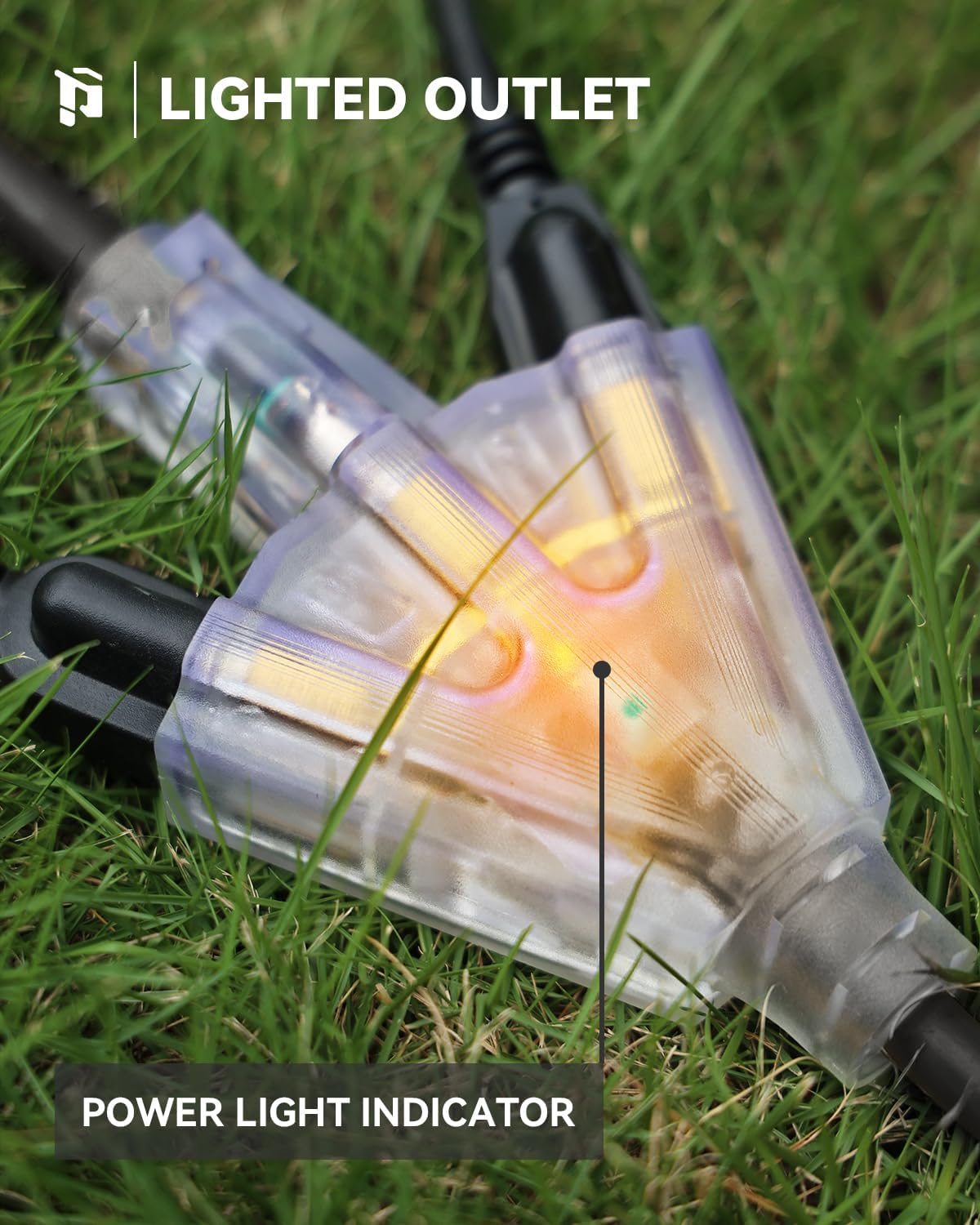 3 Outlet GFCI Extension Cord, 12 Gauge, 3FT