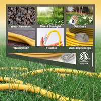 12AWG Yellow Outdoor Extension Cord with Lighted End, Heavy Duty SJTW Waterproof Power Cord, ETL Listed, 3-Prong Grounded Extension Cable for Jobsite, Power Tools & Outdoor Equipment