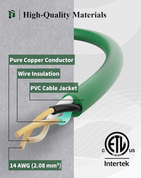 Cable de extensión para exteriores de 3 tomas, calibre 14 