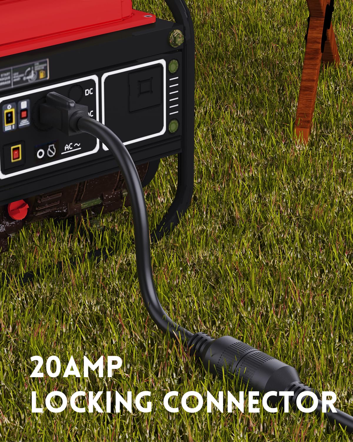NEMA 5-15P to NEMA L5-20R Adapter Extension Cord, 12 Gauge, 1 FT
